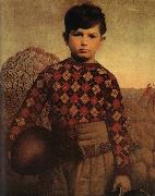 Grant Wood The Sweater of Plaid Spain oil painting artist